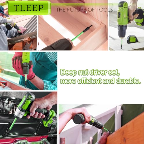 150mm 5/16" Magnetic Nut Driver Set for Impact Drill, 1/4" Hex Shank - size: E.5/16"