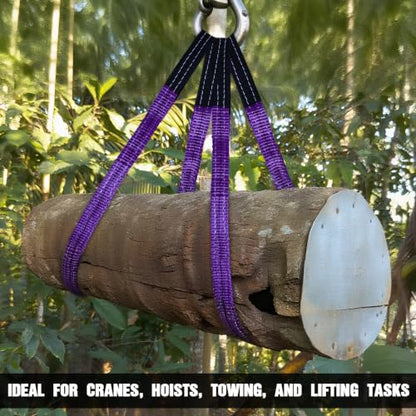 2 Pack 1" x3.3Ft Lifting Sling Straps, 2-Ply Heavy Duty Polyester Web Sling