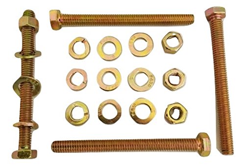 (4) Rack-Strap RS1 Yellow Zinc Plated Steel Frame Right Angle Mounting Bracket with 8' Black Polyester Strap, 500 lbs Load Capacity, for Square Tubing (4 Pack of Rack Straps)
