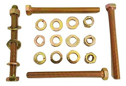 (4) Rack-Strap RS1 Yellow Zinc Plated Steel Frame Right Angle Mounting Bracket with 8' Black Polyester Strap, 500 lbs Load Capacity, for Square Tubing (4 Pack of Rack Straps)