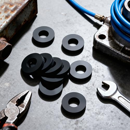 8PCS Rubber Isolation Pads, 1.5 Inch OD 0.5 Inch ID 0.4'' Thick Rubber Washers Thick Mechanical Vibration Damping Pads Anti Vibration Isolation Isolator Washer