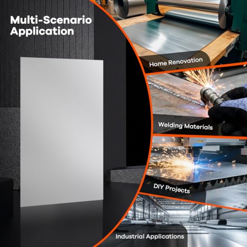 2 Pack 20" x 30" Premium Thin A36 Steel Plates, Smooth Oil-Proof Easy-Clean Metal Sheets, Versatile Steel Panels for Kitchen Splash Guard, Parts Processing and Mechanical Manufacturing - size: 2 Pack 20" x 30"