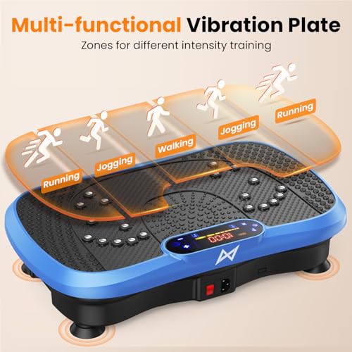 AXV Vibration Plate Exercise Machine Fitness Platform Body Vibrating Board - color: BT.PRO.BLUE