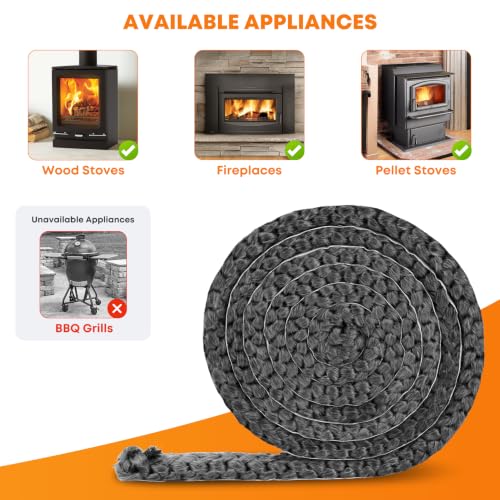 Stanbroil Stove Gasket Tape, 3/4" Width, 3/8" Thick, 72" Length - size: 3/4" Wide - 3/8" Thick