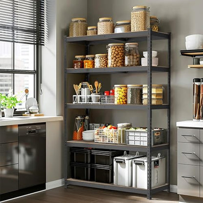 WORKPRO Shelving with MDF Board, 35-3/10”W x 17-1/2”D x 72”H, 1650LBS Load - color: Black, size: 35.3"W x 17.5"D x 72"H
