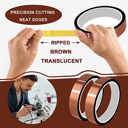 High Temperature Tape Heat Tape Heat Resistant Tape Heat Transfer Tape Heat Tape for Sublimation No Residue 10mm X 33m 108ft - color: Brown