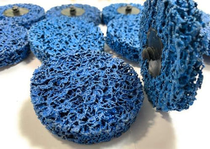 SIGNI Poly Strip Abrasive Surface Conditioning Quick Change Rolok Disc for Quick Paint, Rust, and Oxidation Removal - 2 Inch Diameter - Ideal for Automotive, Metalworking, and DIY （Blue,10 pcs - size: 2 inch