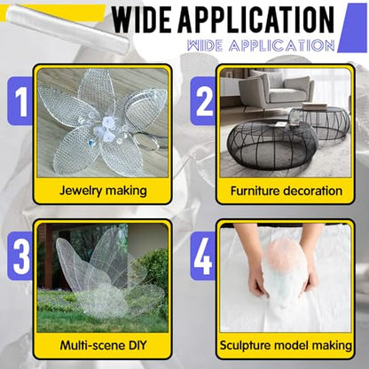 15.7 in x 16.4 Ft Silver Aluminum Wire Mesh Roll for Arts and Craft