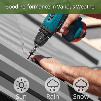 80 PCS #12 x 1-1/2" Black Self Drilling Metal Roofing Screws, Hex Head Self Tapping Sheet Metal Roof Screw with Rubber Washer for Wooden Siding - size: #12 x 1-1/2"