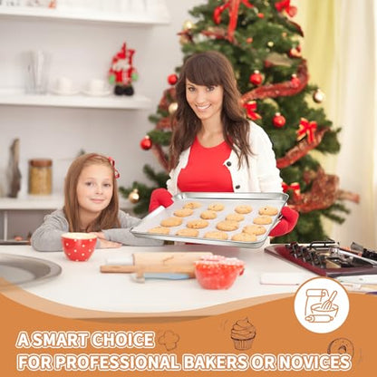 Stainless Steel Baking Sheet Pan Set of 2, Cookie Sheets 20 x 14 x 1.3 Inch - size: 20 inch