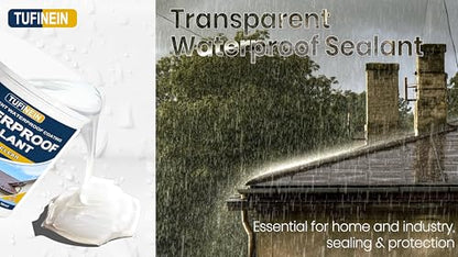 Waterproof Sealant 5 Gallon Clear, TUFINEIN Transparent Waterproof Coating Water-Based Invisible Agent Roofs, Walls, Garden, Terraces Indoor & Outdoor - size: 5 Gal