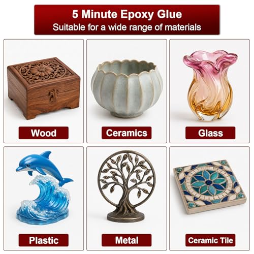 5 Minute Epoxy Glue 250ml, Clear High Strength Tough Durable