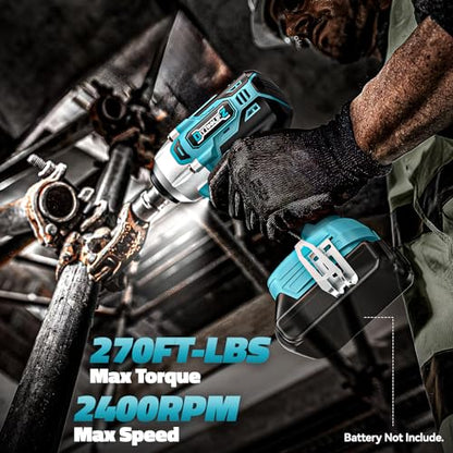 DIYtoolifz Cordless Impact Wrench Compatible with Makita 18v Battery: 250Ft-lbs(340N.m) 3/8" Brushless Electric Impact Gun, 2400RPM High Torque Impact Driver, Power Impact Wrench, Bare Tool - size: 250ft-lbs, style: For Makita 18V Battery (Battery Not Inc