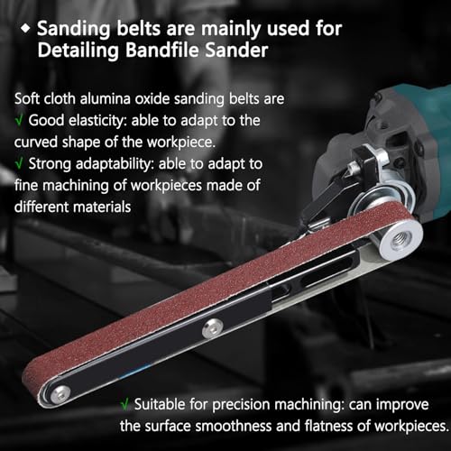 20 Pcs 3/4 x 20.5 Inch Premium Soft Cloth Aluminum Oxide Sanding Belts,4 Pcs Each of 60/120/240/400/600 Grits Sanding Belt for Detailing Bandfile Sander,520 x 20 mm Sanding Belts for Mini Belt Sander.
