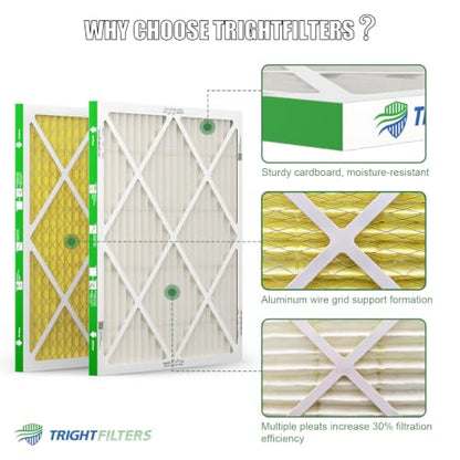TRIGHTFILTERS 20x20x1 Air Filter MERV 11 HVAC Furnace Filter Pleated 2 Pack - size: 20x20x1