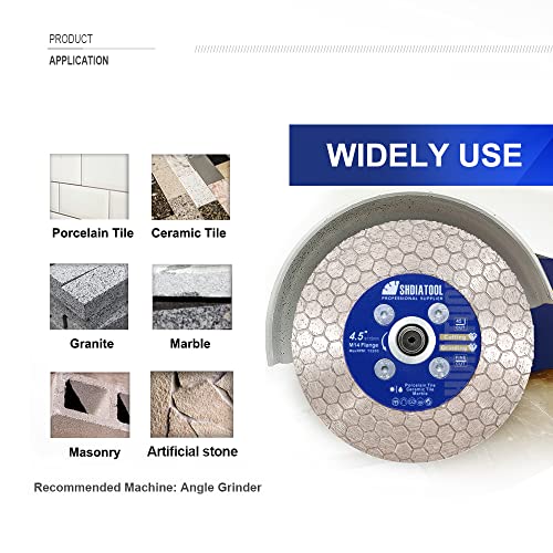 SHDIATOOL Diamond Saw Blade 4-inch, Tile Cutting Grinding Disc Wheel 105mm for Porcelain Ceramic Granite Marble Artificial Stone - size: 4" Hexagon Shape