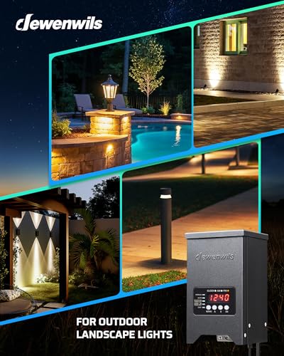 DEWENWILS 150W Low Voltage Transformer with Dusk to Dawn Sensor & Timer - style: 150W-Metal