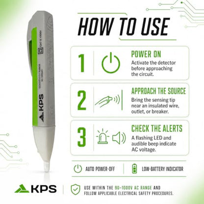 KPS-DT10 Non-Contact Voltage Detector, 90-1000V AC, CAT II 1000V