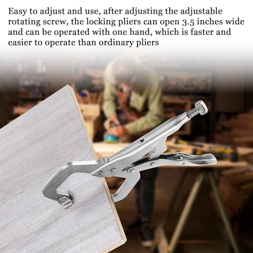 12 Pcs C Clamp Locking Pliers 6 Inch Heavy Duty Welding Pliers with Swivel Pads Adjustable Vise Grip Clamp for Shop Woodworking Cabinetry Repair Home Farm and Auto Workshop