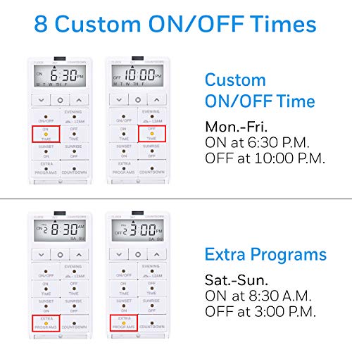UltraPro in-Wall Digital Timer Switch, Auto Adjust Sunrise/Sunset Times - style: 7 Day Digital Timer