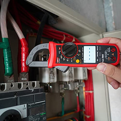 UNI-T UT202F Digital Clamp Meter AC Current TRMS Volt Ohm Amp Meter HVAC Clamp On Multimeter Auto Ranging 6000Counts AC Current Frequency NCV AC DC Voltage Frequency Resistance Continuity Diode Tester - size: UT202F