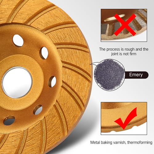 KSEIBI 644050 Super Turbo Diamond Cup Wheel 4-1/2 Inch (115 mm) - size: 4-1/2"x5/8"-11 (Super Turbo)
