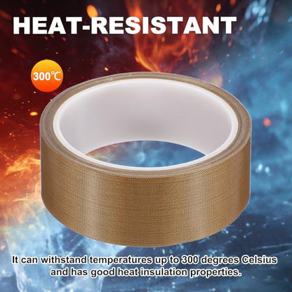 uxcell 1 Roll High Temperature PTFE Tape, 1-3/8" x 32.8ft Heat Shield Tape - size: 1-3/8" x 32.8ft x 0.25mm Thick
