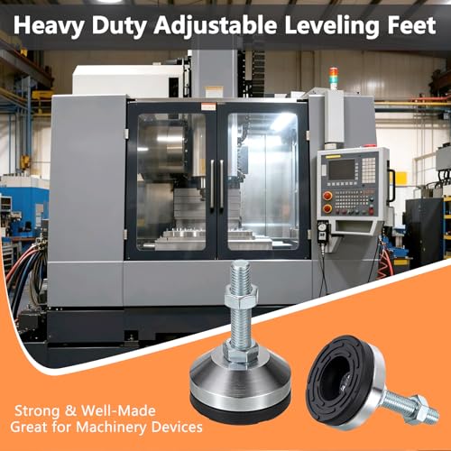 4 PCS Machine Leveling Feet, 3200 lb Total Static Load M12-Thread 2.4'' Dia - size: D60xM12x50
