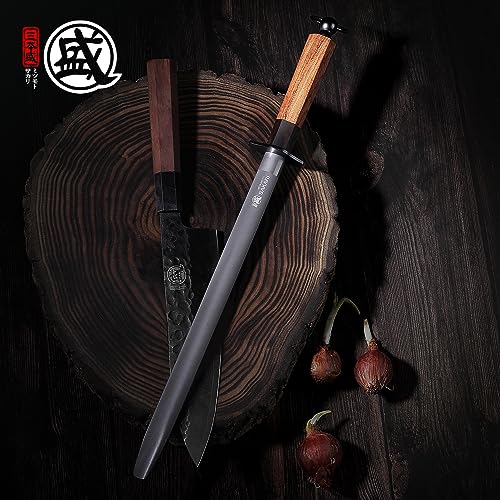 MITSUMOTO SAKARI 10 Inch Flat Honing Steel for Knives, Rosewood Handle - size: 10 inch, style: Flat Sharpening Rod