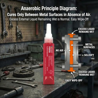 VG510 High Temp Gasket Maker Anaerobic Flange Sealant, Instant Seal for Automotive Engines, Fluid Resistant, 50ml, 4-Pack - style: 50ml-4 Pack