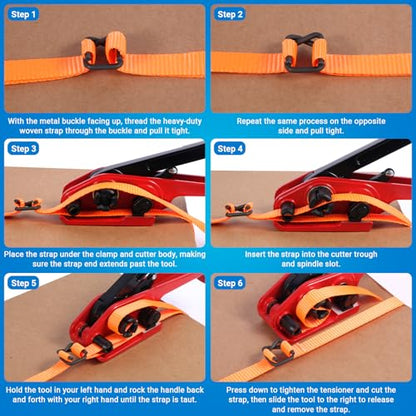 3/4" x 147' Woven Strapping Kit Pallet by LOCXVE - color: Orange