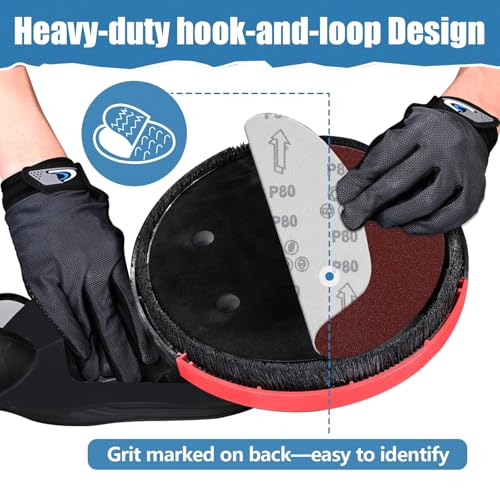 20 PCS 9 Inch 6 Hole Sanding Discs, 120 Grit Hook and Loop Round Sandpaper - color: 120Grit 20PCS