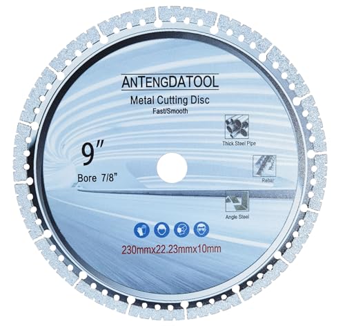 9 Inch Metal Cutting Diamond Blade, 230mm Cut Off Wheel 7/8"-5/8" Arbor for Cast Iron Rebar Carbide Stainless Steel(Not for Soft Metal) - size: 230mm(9")
