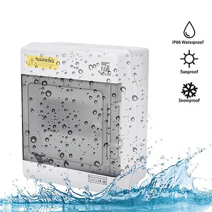6 Way Waterproof Breaker Box for Indoor/Outdoor Settings - size: 6Way