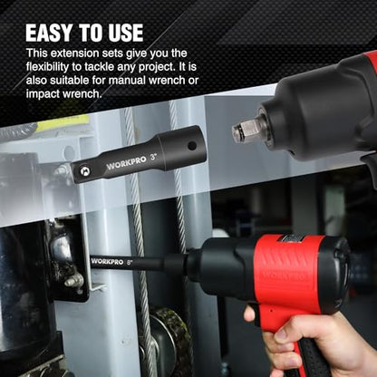 WORKPRO 1/2" Drive Impact Extension Bar Set, Socket Extensions - style: 1/2" DR