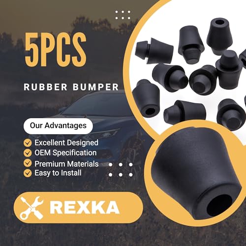 Rexka 5pcs Rubber Bumper Hood Stop Buffer for Nissan Infiniti 65829-50A00 Armada Cube Frontier Maxima Rogue Sentra Tian Versa FX35 45 QX56 Nissan Hood Bumper
