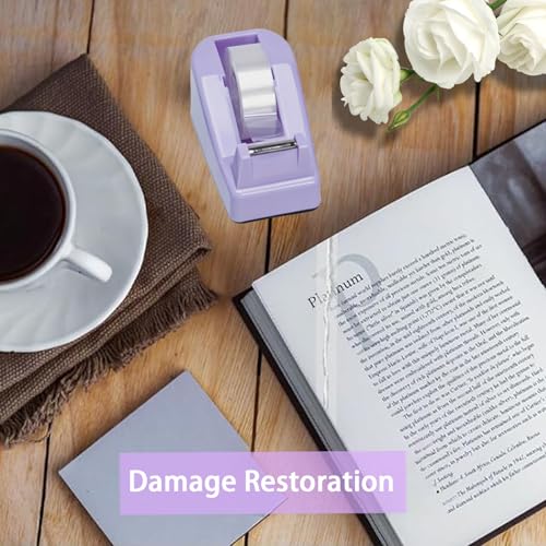 Tape Dispenser Desk,Desktop Tape Dispenser, Tape Dispenser with Weighted Non-Skid Base, Includes 6 Rolls Transparent Tape (0.71" x 1000"),Heavy Duty Tape Holder for Office, Home, School(Purple) - color: Purple