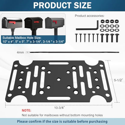 Mailbox Mounting Bracket - size: Black