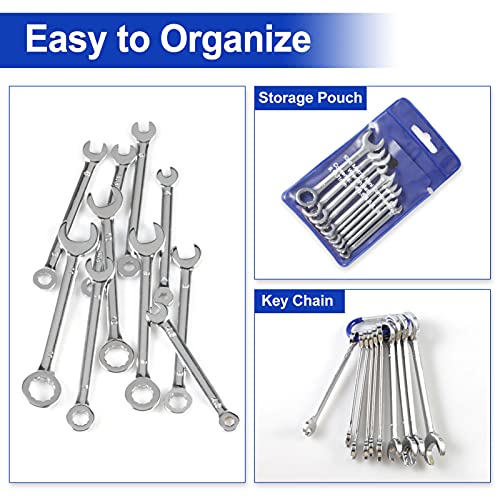SPEEDWOX Mini Ignition Wrench Set Metric 10 Pcs 4mm-11mm Spanner Wrench - size: Combination Metric 10-Piece