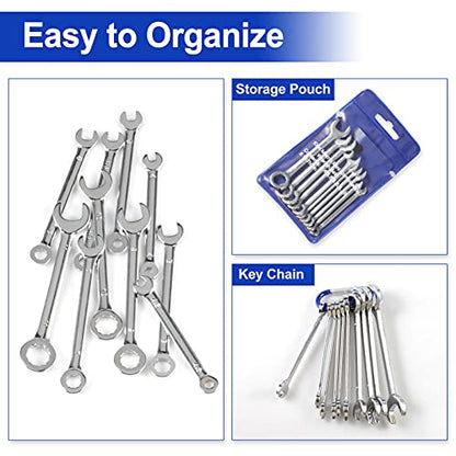 SPEEDWOX Mini Ignition Wrench Set Metric 10 Pcs 4mm-11mm Spanner Wrench - size: Combination Metric 10-Piece
