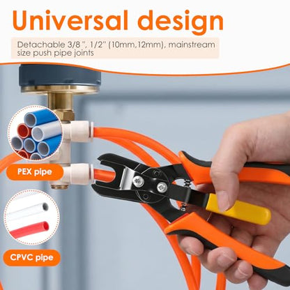 Air Line Removal Tool Pliers, Push to Connect Fittings Disconnect Tool for Air Hose, Quick Connect Pneumatic Fitting Release Plier for Automotive & Industrial Use (1/4" 5/16" & 3/8" 1/2") - color: 1/4" 5/16" & 3/8" 1/2"