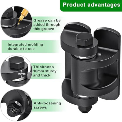 Insaga Weld on Hinges 1000lb Capacity Dual-Sided Heavy Duty Gate Hinges - 6mm Carbon Steel Weldable Hinges for Square Post to Tubular Gate, Ideal for Heavy Gates or Trailer Ramps (3.6x2.3'', 2Pack) - color: Weld hinge-180° Open