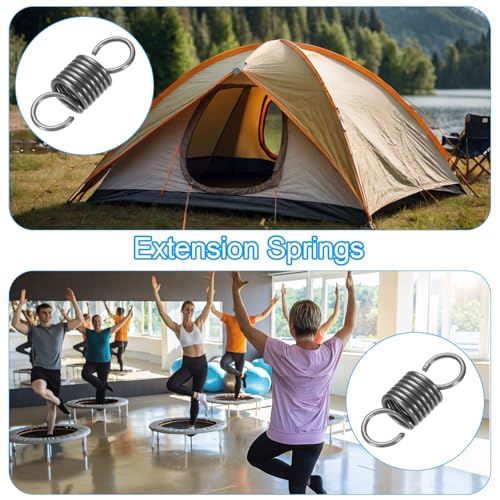 PATIKIL Extension Spring, 1pcs Wire Diameter 0.1", OD 0.8", Free Length 2.4" Spring Steel Dual Hook Tension Springs for Lawn Tractor Home Repairs DIY, Grey - size: 2.5*20*60mm
