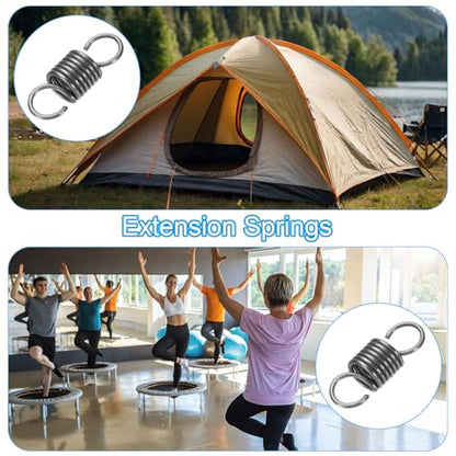 PATIKIL Extension Spring, 1pcs Wire Diameter 0.1", OD 0.8", Free Length 2.4" Spring Steel Dual Hook Tension Springs for Lawn Tractor Home Repairs DIY, Grey - size: 2.5*20*60mm