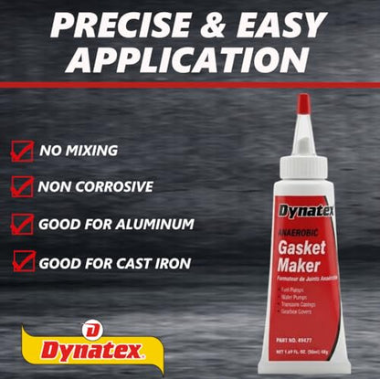 Dynatex Red Anaerobic Gasket Maker 1.69 oz Tube (1 Pack)