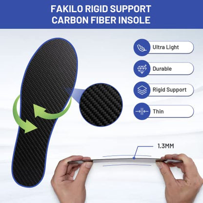 Carbon Fiber Insole 1 Piece, FAKILO Carbon Fiber Foot Plate Shoes Insert for Women Men, Rigid Support for Hallux Rigidus, Turf Toe, Foot Fractures, Mortons Toe - 283mm - size: 283 mm - Women's Size 12-12.5, Men's 11-11.5