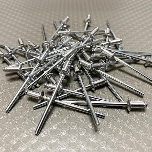 Maozaa 100Pcs 1/8" x 1/4" Aluminum Blind Rivets, Pop Rivets, Silver - color: Silver, size: 1/8" x 1/4"