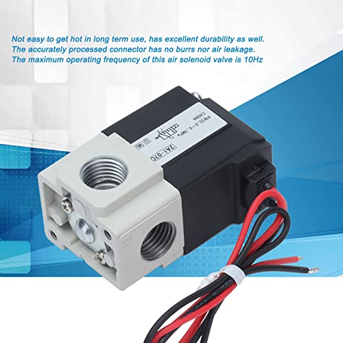 3 Way 2 Position Air Solenoid Valve, 10HZ HighFrequency Control Solenoid Valve with 1/4 Inch Threaded Port (DC 12V)