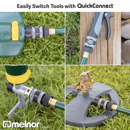 Melnor 65134AMZ 5 Piece Quick Connect Starter Set Connector Bundle, Product and Faucet Adapter, Product End and Faucet End Connector, Black, Yellow, Grey - size: 5 pcs Set