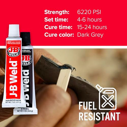 J-B Weld 8265S Cold Weld Steel Reinforced Epoxy with Hardener, 2 oz (1)